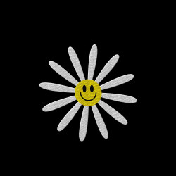 Koszulka z haftem kwiatka na piersi męska – 100 % bawełna | SUN/FUN FLOWER